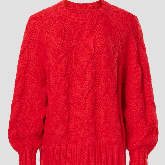 Love, Whit by Whitney Port Chunky Sweater in Red, XS - Picture 4 of 11
